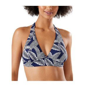 Tommy Bahama Women's Island Cays Palms Reversible Halter Bikini Top Blue